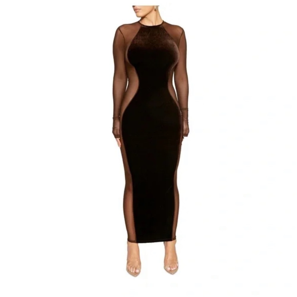 Naked Wardrobe Sheer Black Dress
